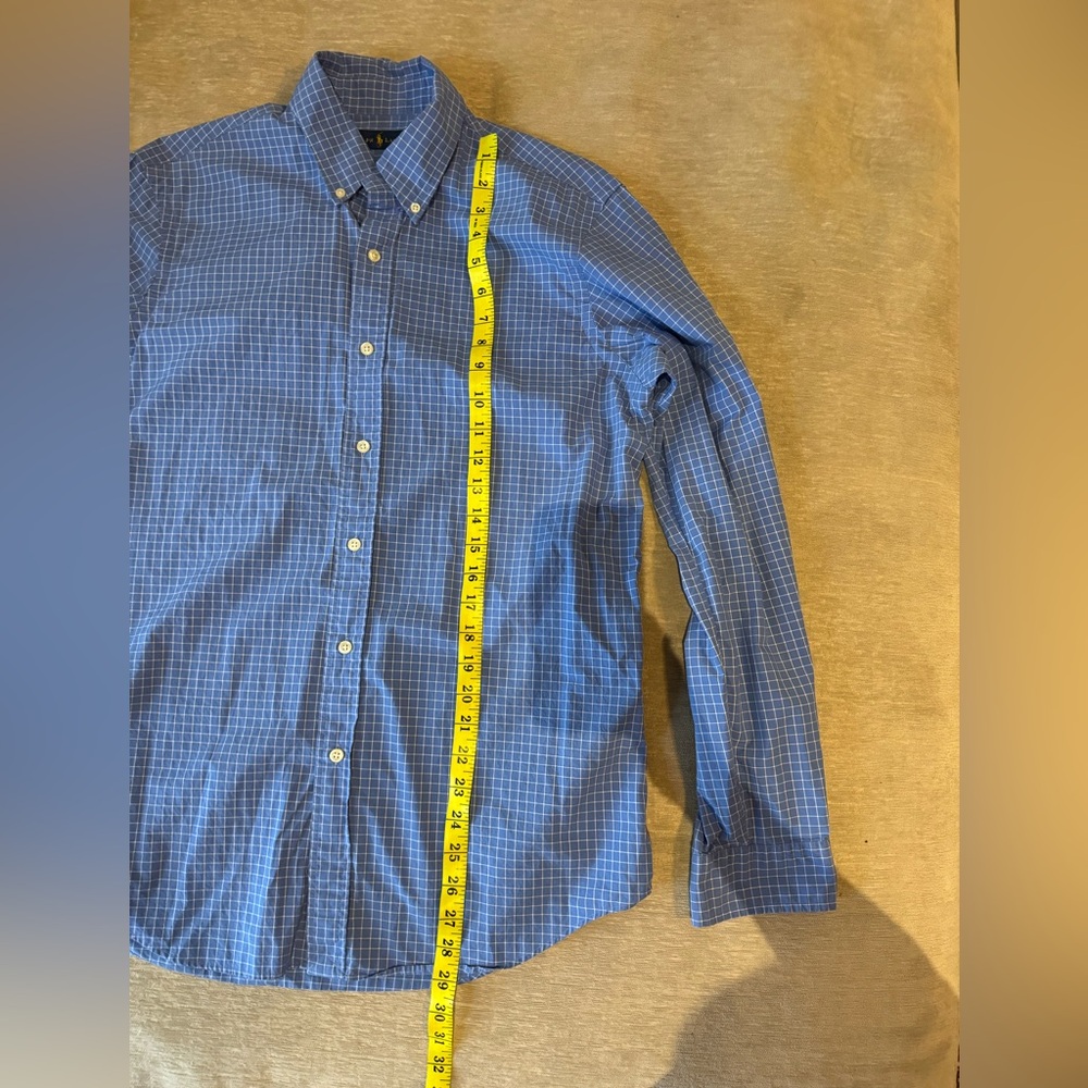 Ralph Lauren Men’s Button-Down Shirt Blue Check Size M - Picture 9 of 9